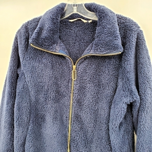 Soft Surroundings Navy Blue Cozy Jacket with Golden Zipper - Picture 2 of 7